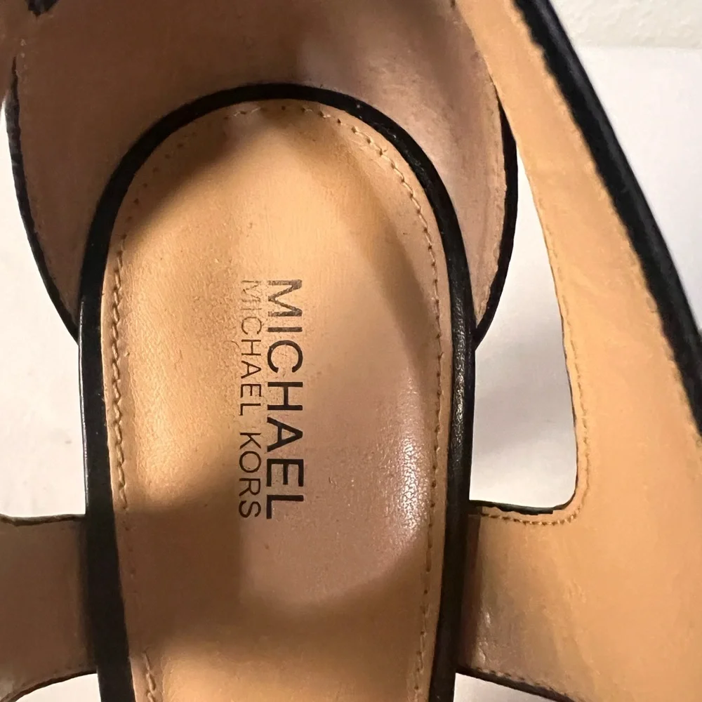 Michael Kors sexy, women’s open toe platform sandals,‎ black, 9 1/2 M, pre-owned